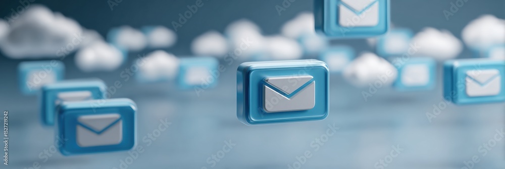 Aufkleber Floating Spam Icons in a Virtual Inbox Create a Cluttered Digital Environment