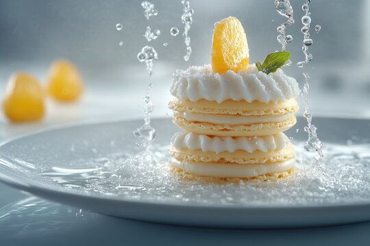 Culinary macaroon - almond delight, sweet masterpiece, baked art, dessert creation, meringue treat, French confection, delicate flavor, sugar pastry, exquisite bite, culinary craftsmanship.