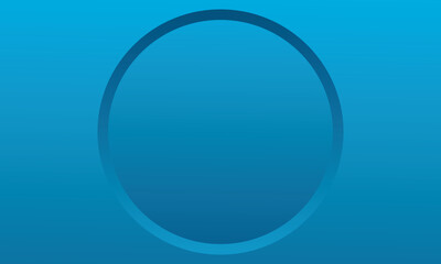 Abstract 3d blue color circle frame design for backdrop product. Geometric background with copy space. Top view scene. Abstract blue background with circle frame. Vector EPS10