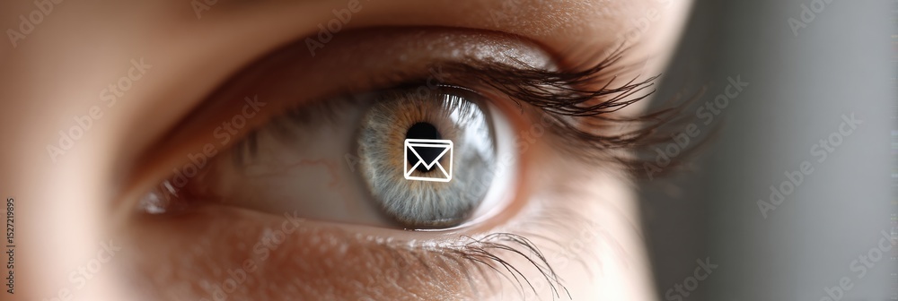 Aufkleber Cyber Eye Monitors User While Displaying Dangerous Phishing Message in a Digital Environment