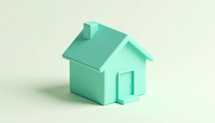Pastel mint green house icon