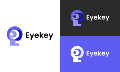 Eye with Key security logo design template