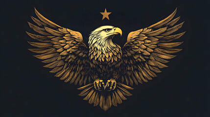 Detailed illustration of a majestic eagle in flight.