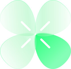 Transparent Background Clover Glassmorphism Icons