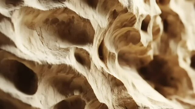 Intricate textures of natural rock formations showcasing unique patterns and shadows in a cave
