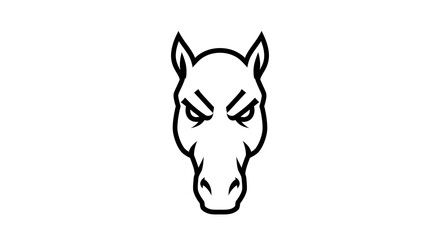 Obraz premium vector art line of angry horse muscle gentle with fire effect and siluet effect suitable for mockup and logo product of team isolated white background