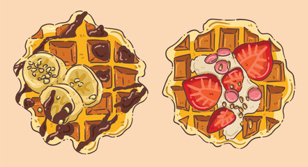 vector illustration of waffle