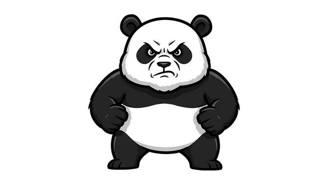 vector art line of angry cute panda face with fire effect and siluet effect suitable for mockup and logo product of team isolated white background