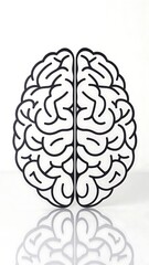 Black and White Brain Diagram – Clean Medical Vector Drawing