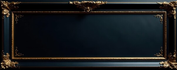 Elegant black frame, gold detailing Antique aesthetic , black, gilding