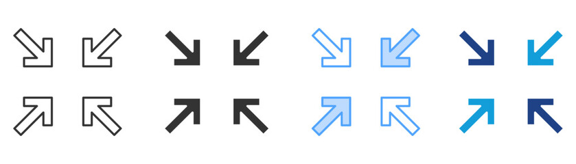 Minimization Icon Set Multiple Style Collection