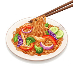 noodles with chopsticks