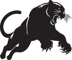 Fototapeta premium Panther Black Silhouette Vector, Wild Cat Clipart & Powerful Animal Design