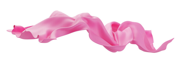 Pink fabric on white background 3D render