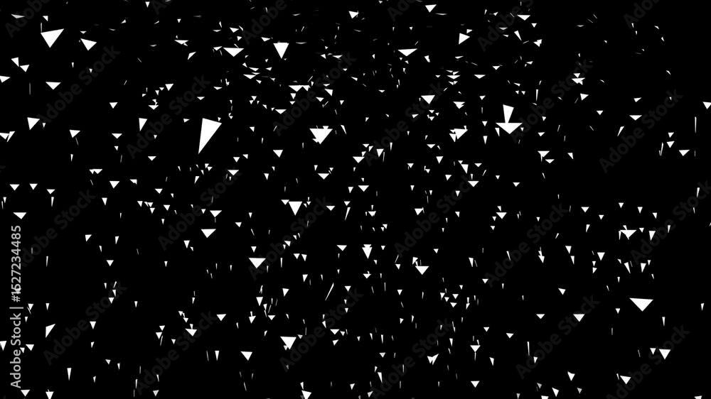 Aufkleber abstract glowing particles falling polygon loop animation.