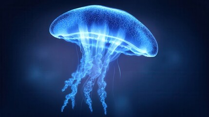 Detailed illustration of a bioluminescent jellyfish.
