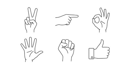 Fototapeta premium Various Hand Gestures and Symbolic Hand Positions