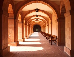 Fototapeta premium Sunlit arched walkway