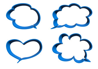 ラインの立体吹き出し青