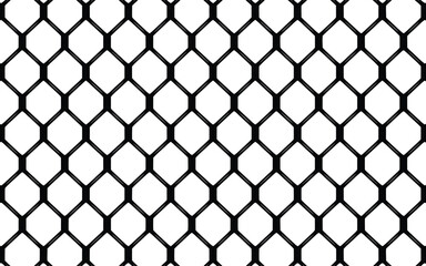 Fototapeta premium Seamless repeating black chain link fence pattern on white background texture for designs