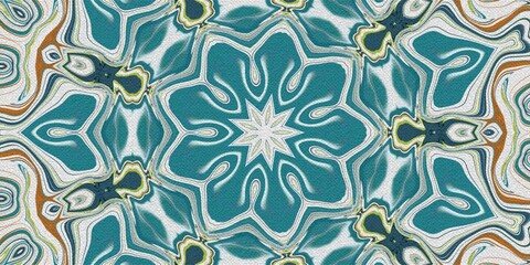 Kaleidoscopic Mandala Pattern with Canvas Texture