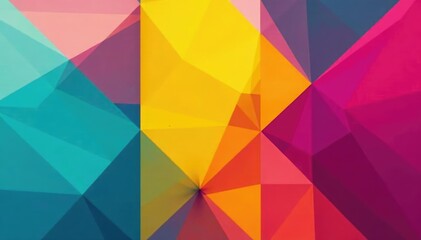 Abstract geometric shapes, vibrant color blocks, polygon, graphics