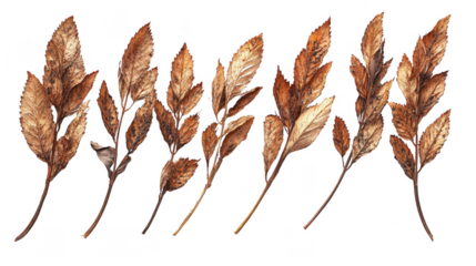 Elegant Dried Branches with PNG Transparent Background