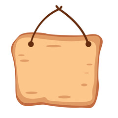 Smooth-edged light brown wooden sign with rounded corners and simple rope, perfect for soft-themed graphics, labels, or children’s signage.