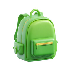 Stylish green backpack for school students casual travel everyday use perfect for kids teens adults durable comfortable on transparent background 3d