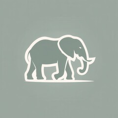 Obraz premium Silhouetted elephant design on a muted background.