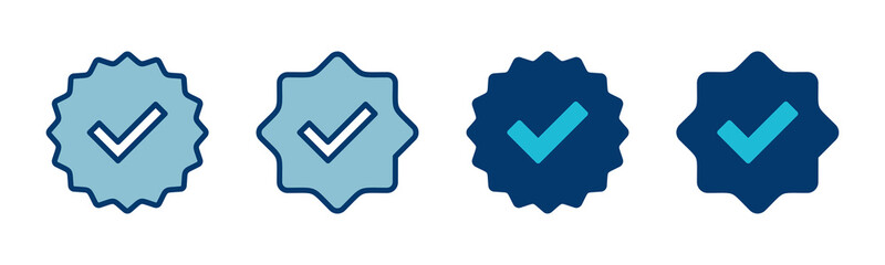 verified icon vector isolated on white background. verification check mark. approved icon