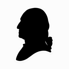 Silhouette vector illustration of people, man, woman, and a man with a hat in profile, showing abstract head outlines with hair, black fashion art icons