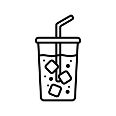 Soda drink icon with line style. Editable stroke design