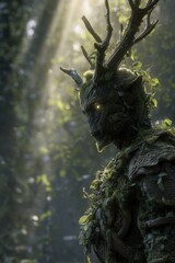 Fototapeta premium Mystical Forest Guardian with Antlers
