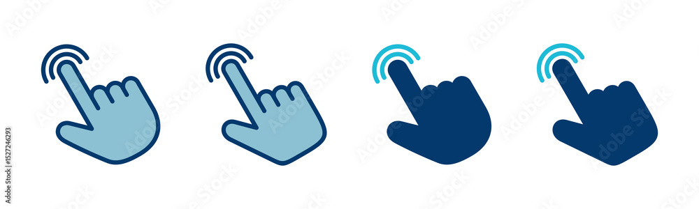 Poster hand cursor icon vector isolated on white background. hand click icon. finger pointer vector
