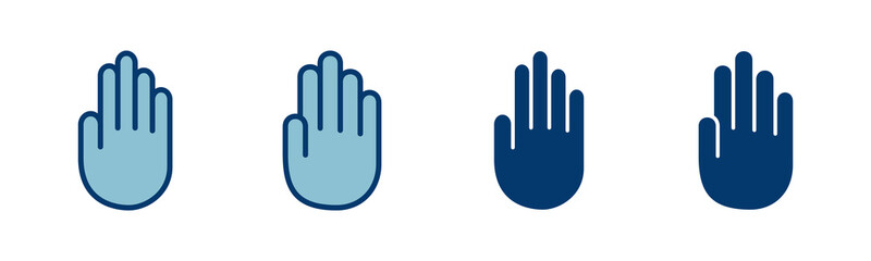 Hand icon vector isolated on white background. Hand gesture. hand stop
