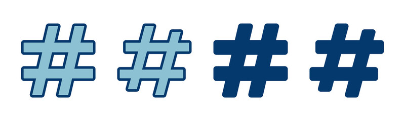 Obraz premium Hashtag icon vector isolated on white background. hashtag vector icon