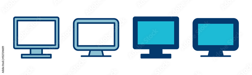 Poster computer icon vector isolated on white background. pc icon vector. computer monitor icon. flat pc sy