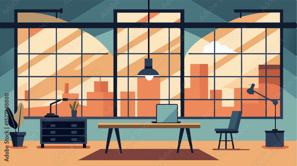 Poster the large industrialstyle windows allow ample natural light to flood in creating an inviting workspa
