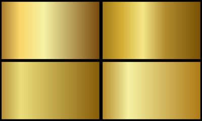 metallic gold color gradient set	