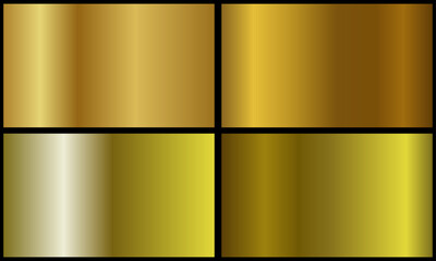 metallic gold color gradient set	
