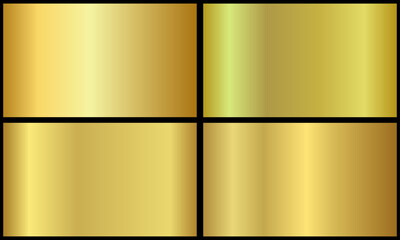 metallic gold color gradient set	