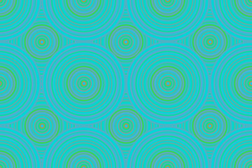 細い重なる多重の円のシームレス模様 ターコイズブルーのバリエーション