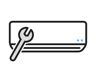 エアコンのメンテナンスのアイコンイラスト