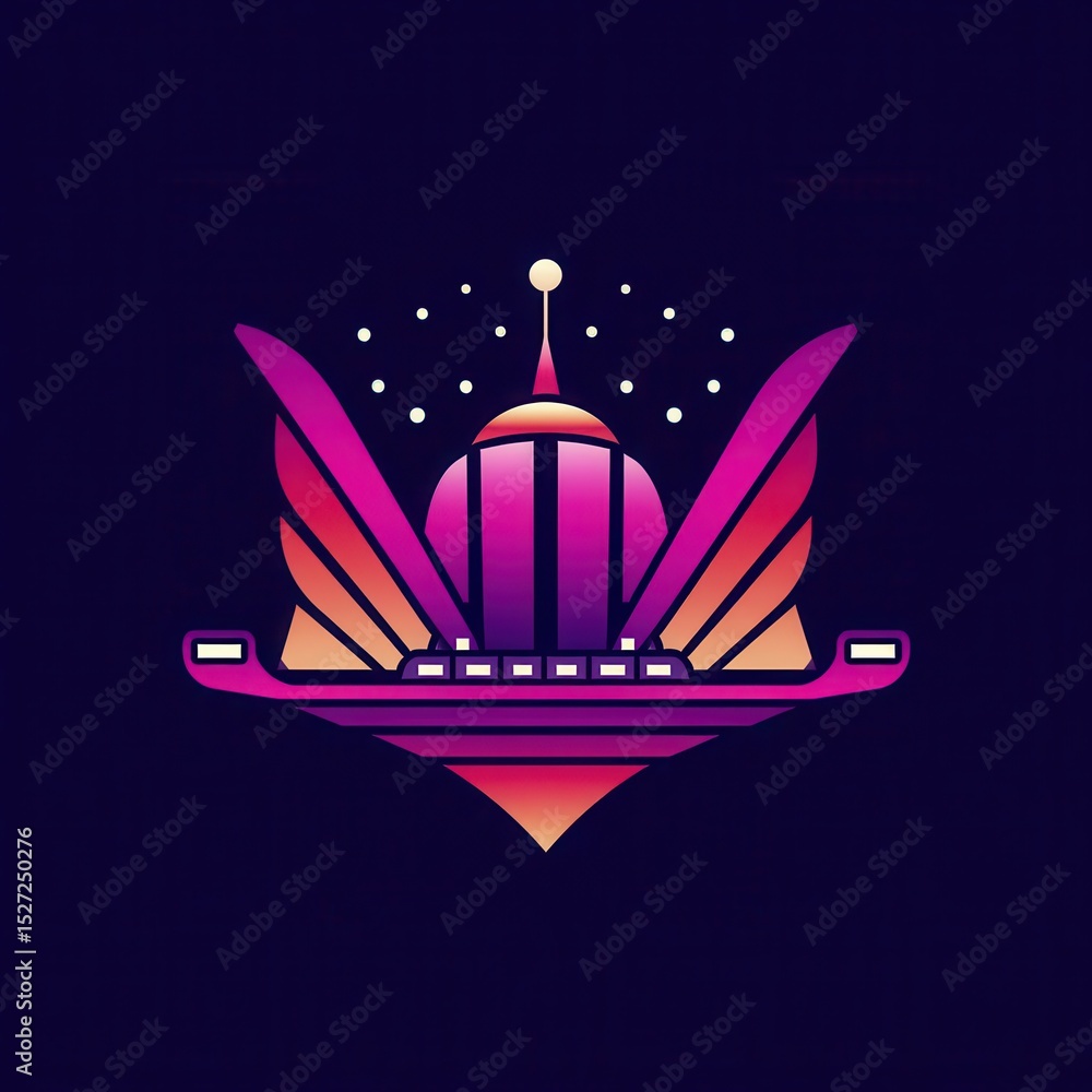 Aufkleber futuristic structure design with gradient colors.