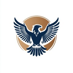Obraz premium Majestic eagle emblem with outstretched wings.