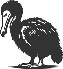 Illustration silhouette of a dodo bird vector drawing © MDAbdul
