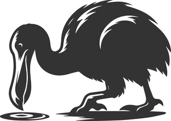 Illustration silhouette of a dodo bird vector drawing © MDAbdul
