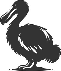 Illustration silhouette of a dodo bird vector drawing © MDAbdul