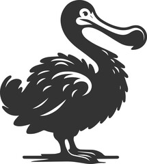 Illustration silhouette of a dodo bird vector drawing © MDAbdul